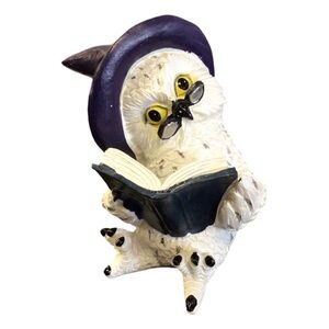 Wizard Owl Figurine with Book